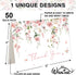 50 Pack Whaline Pink Flower Thank You Cards Floral Thank You Greeting Note Cards Boxed with Envelope Sticker