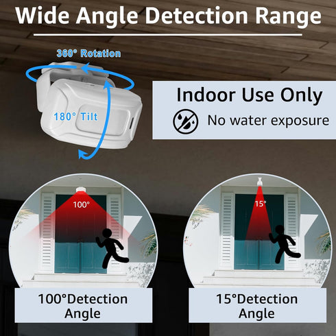 greencycle 17Ringtone 4LED Wireless Motion Sensor Door Chime, Motion Sensor Alarm, Ring Door Alarm Sensor, Ring Motion