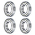 uxcell 4 Pcs Deep Groove Ball Bearing, 16004-2Z, 20mm x 42mm x 8mm, High Carbon Chrome Steel Z3 Double Rubber Sealed