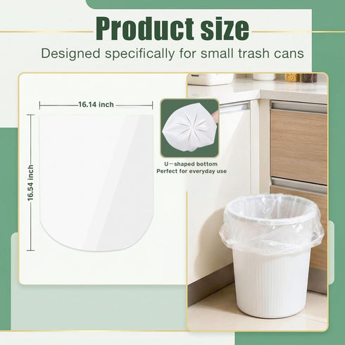 Offroaderman 2.6 125 Count (5 Gallon White Trash Bags, Rolls) Flat T-Shaped Unscented Small Garbage Bag Liners