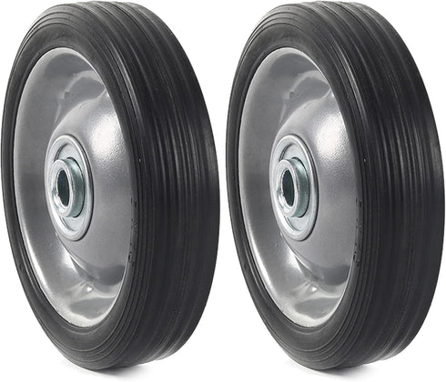 (2-Pack) AR-PRO 5” x 1.5” Flat Free Solid Rubber Wheel Assemblies, Heavy-Duty Replacement Hand Truck Wheels