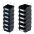 Pegboard Bins with Hooks and Labels FRIMOONY, 6 Pack Type A and 6 Pack Type B, Black
