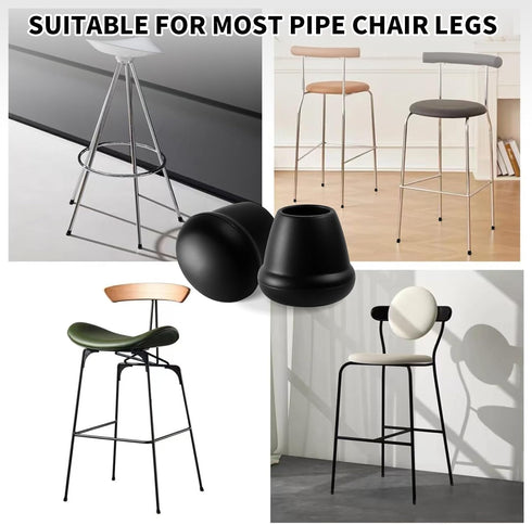 0.75 Inch 8 Heavy Duty Rubber Chair Leg Caps - PCS Non-Slip Furniture Floor Protectors with Metal Inserts for Wood