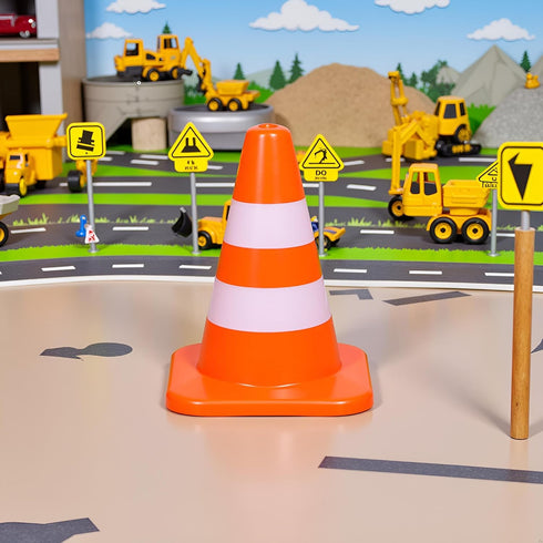 SquarezhenBo 14pcs Mini Traffic Cones - Durable Plastic Road Safety Toys for Kids, Construction Zone Educational Props