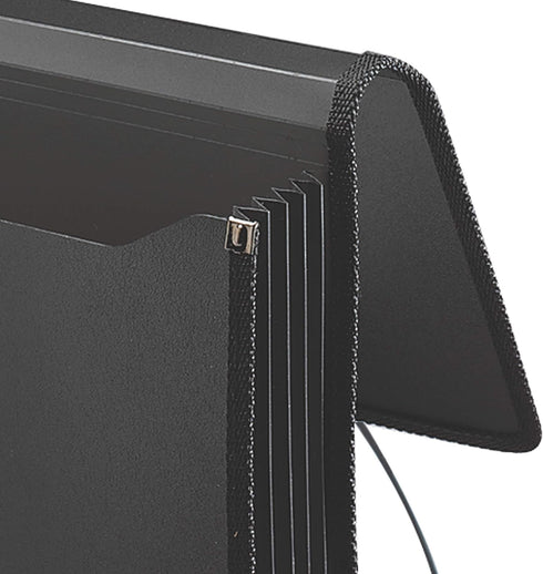 Smead Poly Wallet, Accordion File Organizer, Legal Size, Black, 5-1/4 inch Expansion