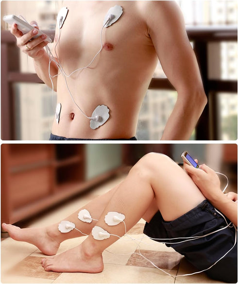 Belifu TENS Unit Electrode Pads, Reusable Self-Adhesive Replacement Massage Pads for Tens EMS Massager