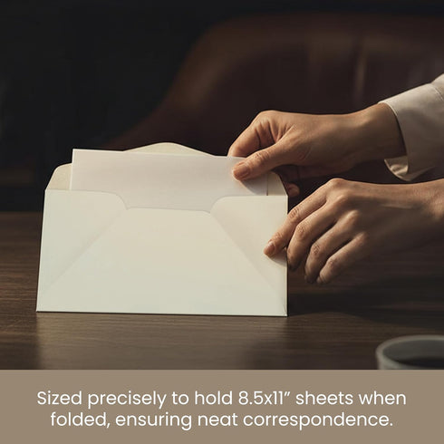 Set 48 8.5x11 Inch 24 Premium Letter Writing Stationery with Envelopes Sheets of Ecru Paper with Black Border & Writing