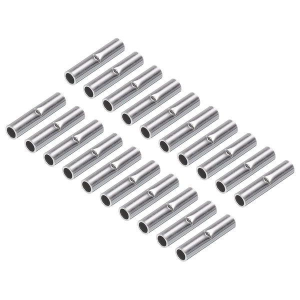 MECCANIXITY 200Pcs Non Insulated Butt Connectors, 22-16AWG Wire Connector BN1.25 for Electrical Crimp