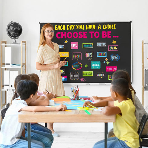 Motivational Bulletin Board Set, Colorful Inspirational Posters for Classroom, Choose to Be Positive Cutouts