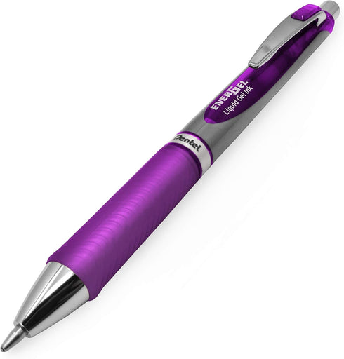 Energel BL80 Retractable Liquid Gel Ink Rollerball Pen - 1.0mm - Violet - Pack of 5 by ENERGEL