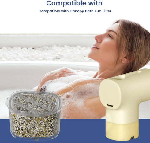 Elovener 2 Packs Baby Bath Tub Filter Device Cartridge Replacement Compatible with All Canopy Bath Tub Showerheads