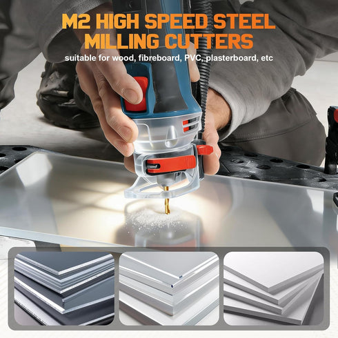 50PCS 5/32 Inch Set Drywall Router Bits Cutting & Cutout Tool with Spiral Guide | Includes Brocas para Drywall, Drywall