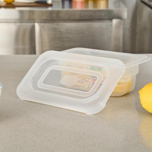 1 Pack 1/9 Commercial Restaurantware Food Storage Container Lid Fits Size Food Pan Polypropylene Plastic Cover Clear