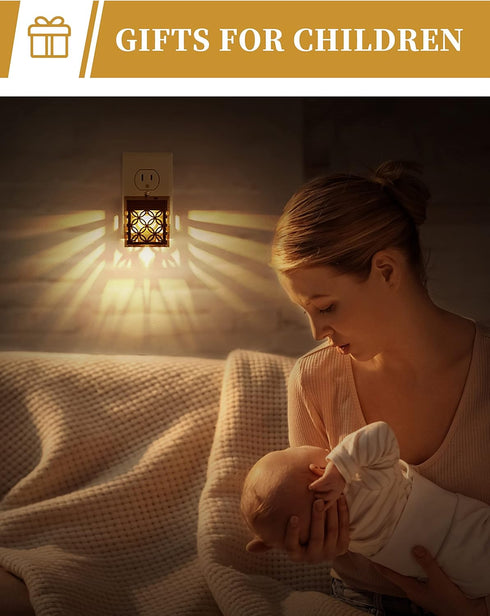 DORESshop Plug in Night Light with Dusk to Dawn Sensor, Adjustable Brightness, Soft White 3000K, 1 Pack
