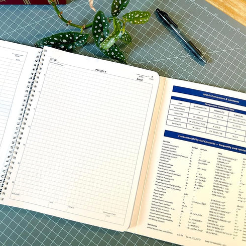 BookFactory Carbonless Lab Notebook (Scientific Grid Format) - 50 Sets, 100 Sheets Total, 8.5'' x 11''