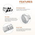10 Pack 1/4" x 2" Hex Lag Bolts for Woodworking, 304 Stainless Steel Partial Thread Hexagon Head Screws