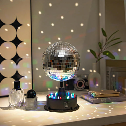 CZTGNMI LED Disco Ball Table Lamp Rotating Mirror | Color-Changing Indoor Party Essential