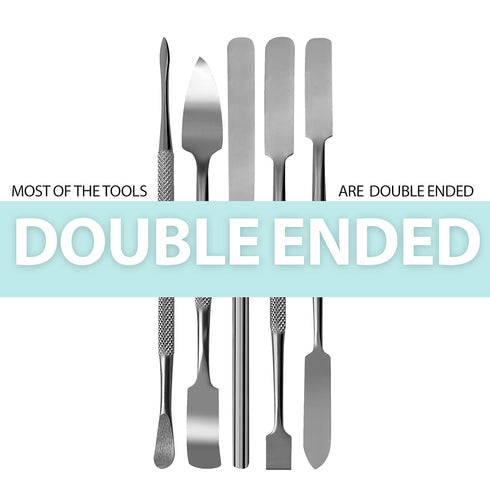 5 Set SURGICAL ONLINE Metal Spatula pcs Kit Tools - Stainless Steel Double-Sided Tools, High Mirror Finish, Built