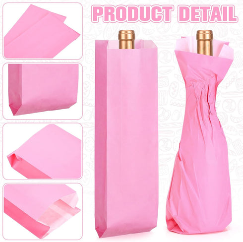 150 Packaging 4.5 2.5 16 Inches(Pink) Yahenda Pieces Paper Bread Bag French Breads Storage Bags Disposable Homemade