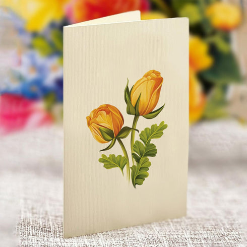 6 Inch 3D Freshcut Paper Pop Up Cards, Mini Sorbet Roses, Life Sized Forever Flower Bouquet Popup Greeting Card