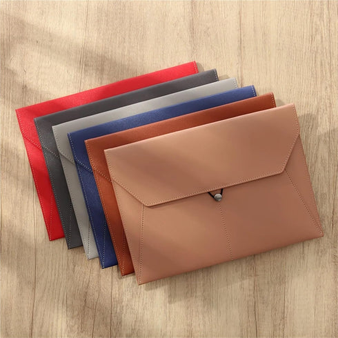 HJLLJJGA 1Pcs A4 Leather Document Holder Fashion Leather File Bag for Document Organizer Document Storage Bag Business