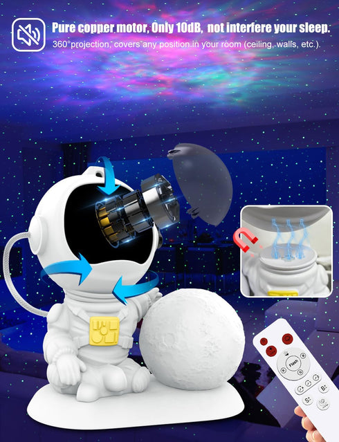 3 1 33 3.5 inch Astronaut Galaxy Projector, in Star Projector with Remote and Timer, Light Effects, Moon Lamp LED Night