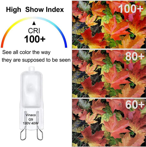 G9 Bulb, 10 Pack G9 40W Bulbs, G9 120V 40W, G9 Dimmable 2800K, G9 Bulb 40 Vinaco Frosted Halogen Light High Brightness