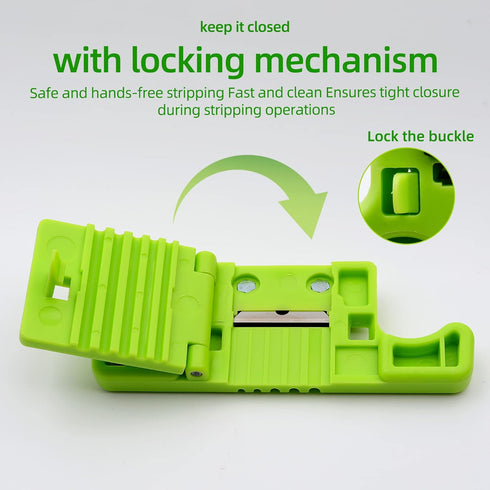 Fiber Optical Cable Stripping Tool, Loose Tube Buffer Mid-Span Access Tool, 1.9mm~3.3mm Stripper Green