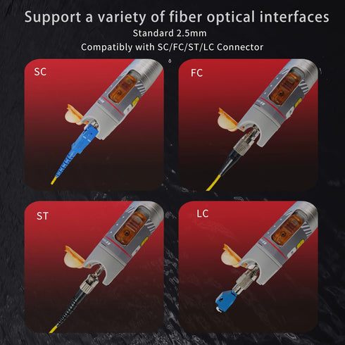 Visual Fault Locator Fiber Optic, 50KM VFL Light Source Tester, Fiber Pen for 2.5mm Universal Connector