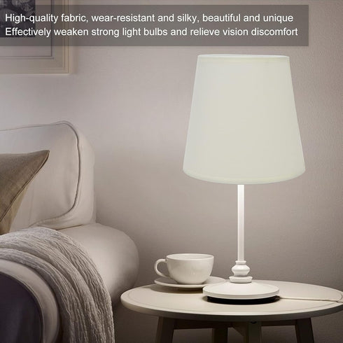 2Pcs E14 European Style Indoor Lampshades for Table Lamp Fabric Lampshade for Chandelier Floor Lamp(Beige)