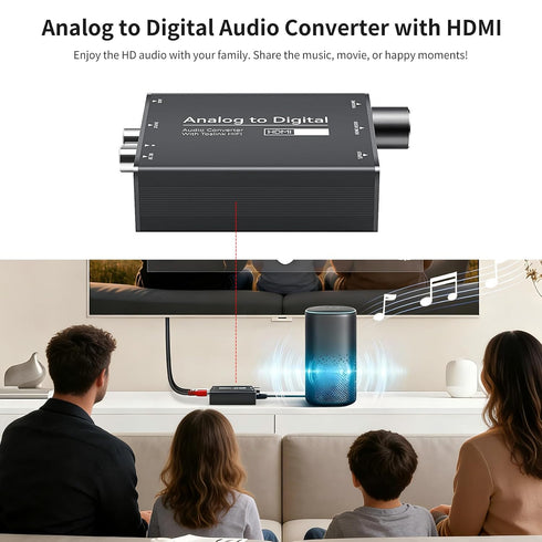 ZZHypGr 3.5mm PS4, Analog to TOSLINK Digital Optical Audio/HDMI Converter, with AUX Jack Toslink & HDMI, Volume