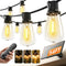 KYY 54FT Solar String Lights Outdoor Waterproof with USB Charging & Remote, Dimmable