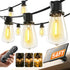 KYY 54FT Solar String Lights Outdoor Waterproof with USB Charging & Remote, Dimmable