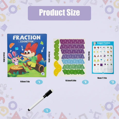 Yikorqu 164CPS Magnetic Fraction Demonstration Book Magnetic Fraction Learning Tiles Montessori Manipulatives