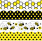 Whaline 69Ft Summer Bee Bulletin Board Borders, Self-Adhesive Honeycomb Dot Flower Trim for Summer Decoration