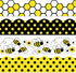 Whaline 69Ft Summer Bee Bulletin Board Borders, Self-Adhesive Honeycomb Dot Flower Trim for Summer Decoration