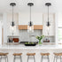 47Inches E26 Bulbs 1 Pack hansang Pendant Lights Kitchen Island, Modern Black Pendant Light Fixture, Kitchen Ceiling