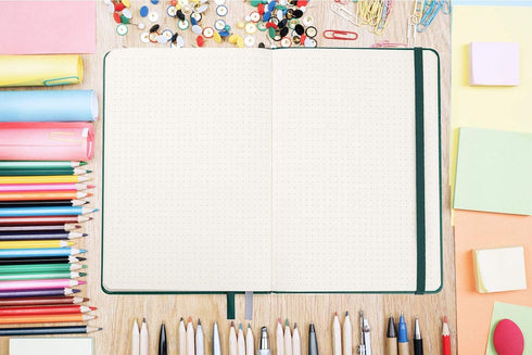 Classic Dotted Grid Bullet Notebook Journal, A5 Premium Hard Cover with 144 Pages, Acid-Free Paper, Designed in