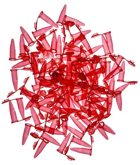 MUHWA 1000PCS Polypropylene Graduated Microcentrifuge Tube with Snap Cap, 0.5ml Capacity Microtubes (Red)