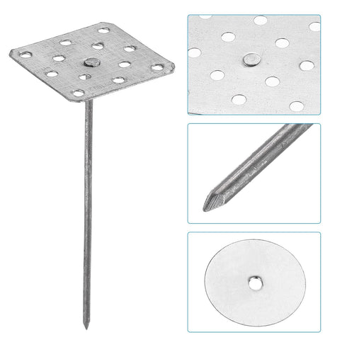 PATIKIL 2 Inch Perforated Insulation Pins with Round Washers, 80 Pack Aluminum Insulating Nails for Fixing Foam Boards