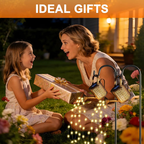 2 Pack Solar Watering Can Lights, Solar Lights Outdoor Decorative, Small Hanging Lantern Landscape Light Waterproof