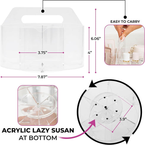 ALL ABOUT ACRYLICS 360 Acrylic Marker Organizer - Multipurpose Rotating Holder for Pencil, Pen, Makeup Brushes, Crayon