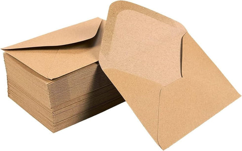 Juvale 100 Pack Small Kraft Paper A1 Envelopes for 3x5 inches Cards, Invitations, Wedding RSVP
