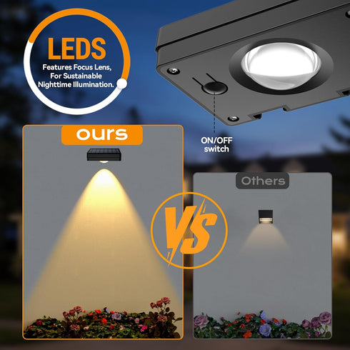 Lighting,10 On/Off,IP44 Material,30H (6 Solar LED Wall Light,RGB Color Changing Spotlight - Waterproof Outdoor Garden