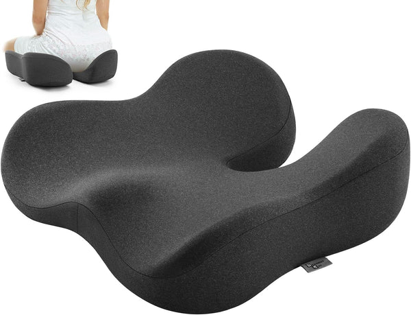 Seat Cushion for Tailbone & Sciatica Pain Relief Certified & Ergonomist-Designed Tapered