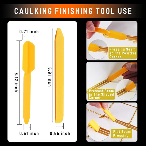 Stainless Steel Caulking Tool Kit, 4 in 1 Grout Removal Tool for Kitchen, Bathroom, Floor Sealant