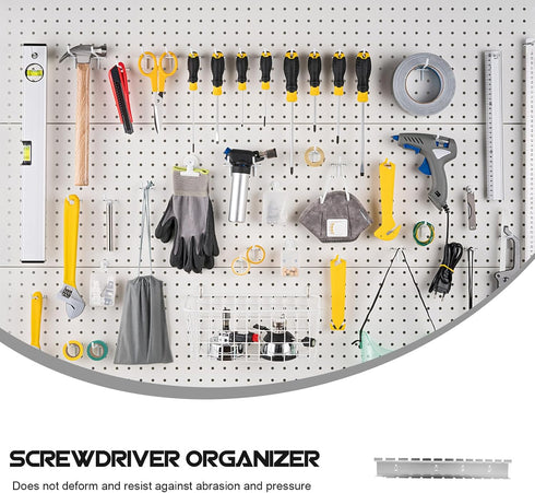 370mm Homoyoyo Perforated Wall Hook Pegboard Rack Screwdriver Organizer Tool Holder Hand Tool Rack Garage Workbench