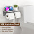304 YUMORE Toilet Paper Holder, Stainless Steel Bathroom Double Roll Tissue Holder with Shelf, Wall Mounted Washroom