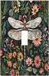 HTSAHKV Moody Floral Dragonfly Wall Plate Light Switch Cover Single Gang Outlet Faceplate