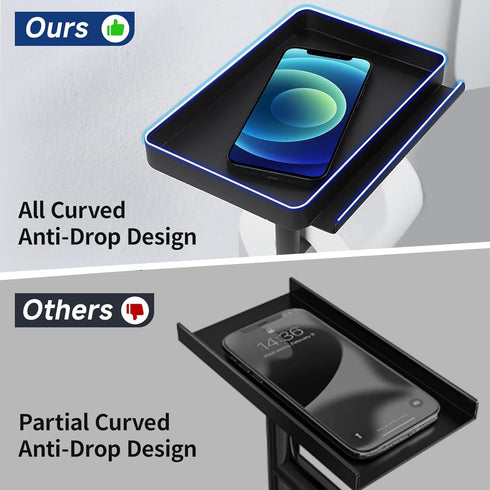 Toilet Paper Holder with Phone Stand - Extra Heavy Duty Marble Base Toilet Paper Holder Free Standing Built in Wet Wipe